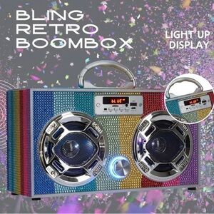 NWT OKKO Bling bass Bluetooth Retro LED speaker ‎ - Multicolor